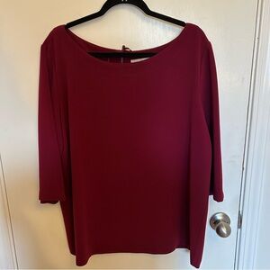 LOFT Women's Deep Red Burgundy Blouse